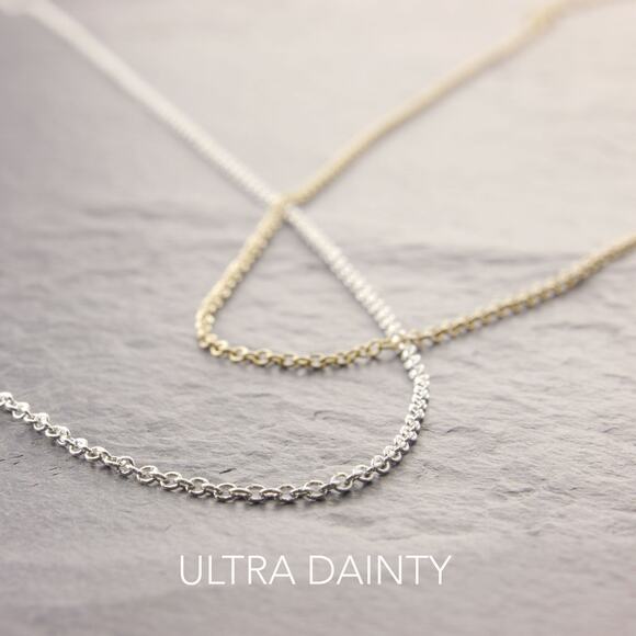 26" Dainty Gold Necklace, 14k gold filled, chain necklace, thin (385-1gd-sp) - Picture 5 of 6